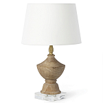 Настольная лампа деревянная с белым абажуром Wooden Table Lamp варинант исполнения - 2 | Loft Concept в Волгограде