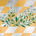 Обои ручная роспись Tiled Meadow Original colourway on Egyptian Gold gilded paper варинант исполнения - 2 | Loft Concept в Волгограде