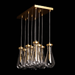 Люстра с 9-ю прозрачными стеклянными плафонами в форме капли Lucid Rain  варинант исполнения - 9 | Loft Concept в Волгограде