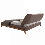 Кровать двуспальная с изголовьем из экокожи шоколадно-коричневого цвета Modern Look варинант исполнения - 3 | Loft Concept в Волгограде