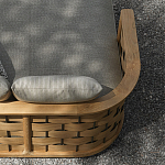 Дизайнерский уличный диван из массива дерева с плетеной спинкой PALINFRASCA Sofa варинант исполнения - 5 | Loft Concept в Волгограде