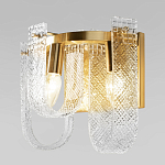 Бра с металлическим основанием золотого цвета и хрустальными подвесками Textured Glass варинант исполнения - 4 | Loft Concept в Волгограде