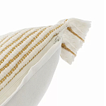 Чехол на подушку горчичного цвета с бахромой и объемным узором Ethnic mix варинант исполнения - 3 | Loft Concept в Волгограде