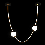 Подвесной светильник в форме дуги с белыми шарообразными плафонами Flos Wireline Lighting варинант исполнения - 3 | Loft Concept в Волгограде