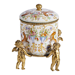 Шкатулка на ангелах из фарфора с бронзовыми элементам Eden Garden варинант исполнения - 1 | Loft Concept в Волгограде