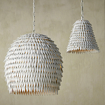 Подвесной светильник белый металлический в форме купола White Natural Lines варинант исполнения - 3 | Loft Concept в Волгограде