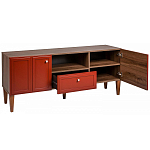 ТВ-тумба красная из массива бука с 2-мя дверками и ящиком Wenge Light варинант исполнения - 4 | Loft Concept в Волгограде