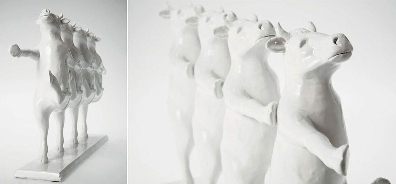 Статуэтка белая March of the Cows Статуэтка белая March of the Cows - Loft-Concept в Волгограде