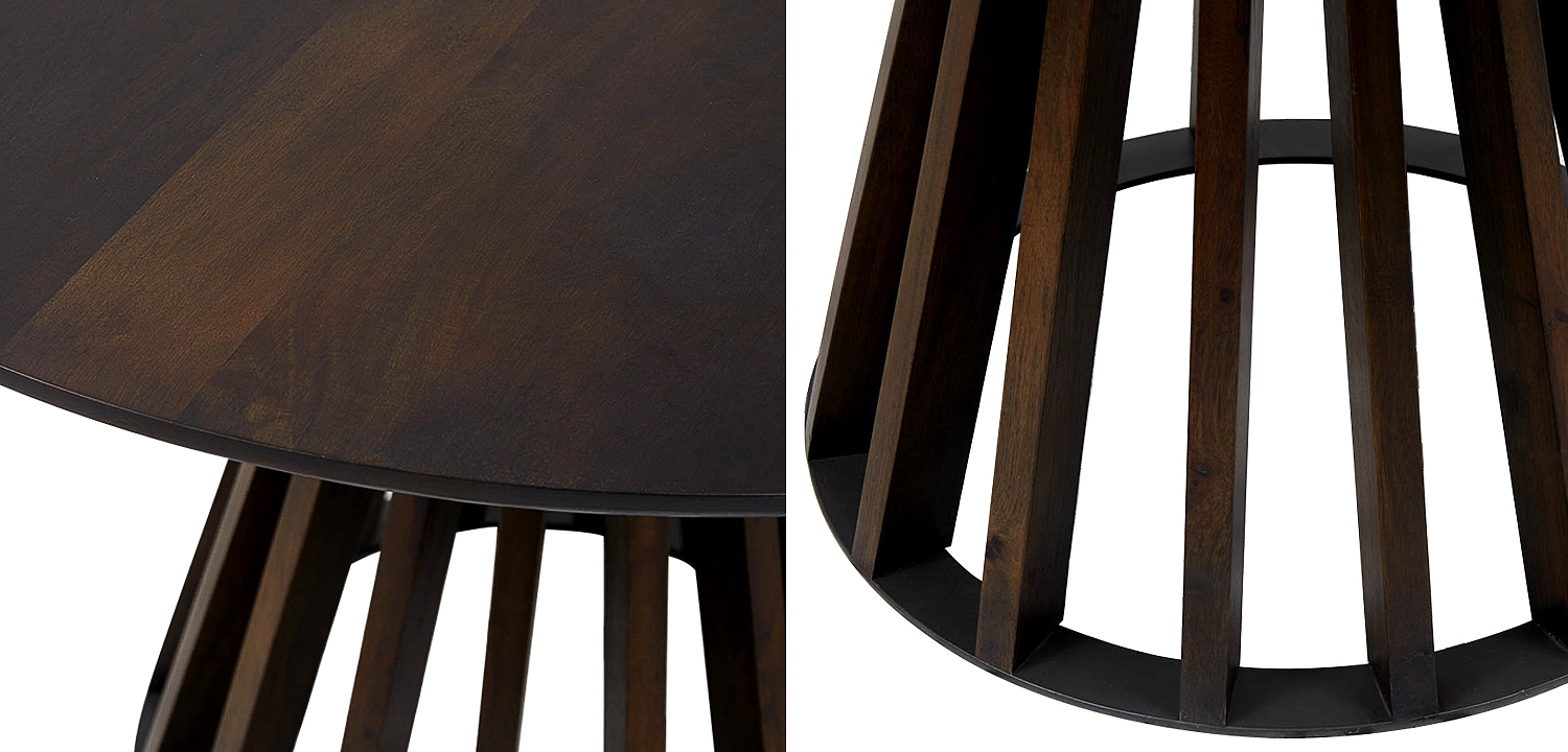 Обеденный круглый стол Seamus Brown Wood Dining Table Обеденный круглый стол Seamus Brown Wood Dining Table - Loft-Concept в Волгограде
