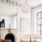 Подвесной светильник в форме шара из белого текстурного стекла Atmosphere варинант исполнения - 4 | Loft Concept в Волгограде