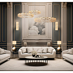 Люстра из 3-х колец с текстурной огранкой Reflection of Reality варинант исполнения - 3 | Loft Concept в Волгограде