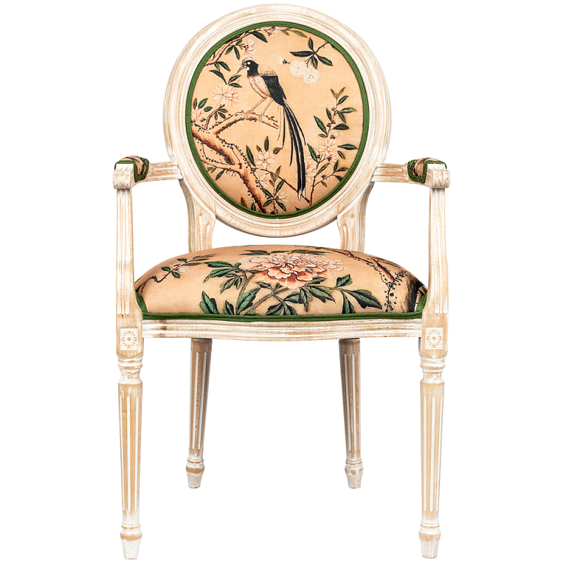 Стул с подлокотниками Beige and Green Chinoiserie Chair Бежевый Зеленый Стул с подлокотниками Beige and Green Chinoiserie Chair Бежевый Зеленый в Волгограде | Loft Concept
