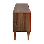 ТВ-тумба красная из массива бука с 2-мя дверками и ящиком Wenge Light варинант исполнения - 3 | Loft Concept в Волгограде