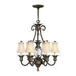 Люстра с 7-ю кремовыми текстильными абажурами Hinkley варинант исполнения - 7 | Loft Concept в Волгограде