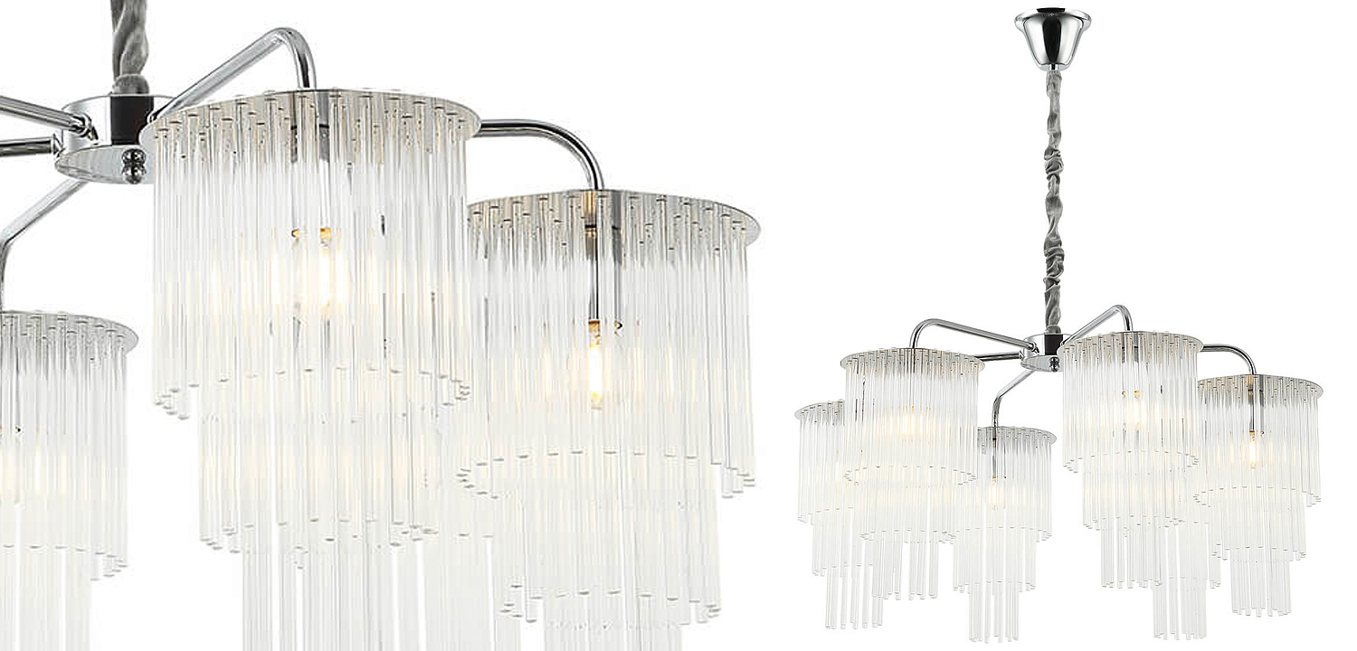 Люстра Harrison Chandelier chrome 6 lamp Люстра Harrison Chandelier chrome 6 lamp - Loft-Concept в Волгограде
