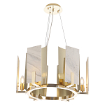 Люстра подвесная круглая с мраморными прямоугольными вставками и золотым основанием Диаметр 55 см Marble square Chandelier варинант исполнения - 1 | Loft Concept в Волгограде