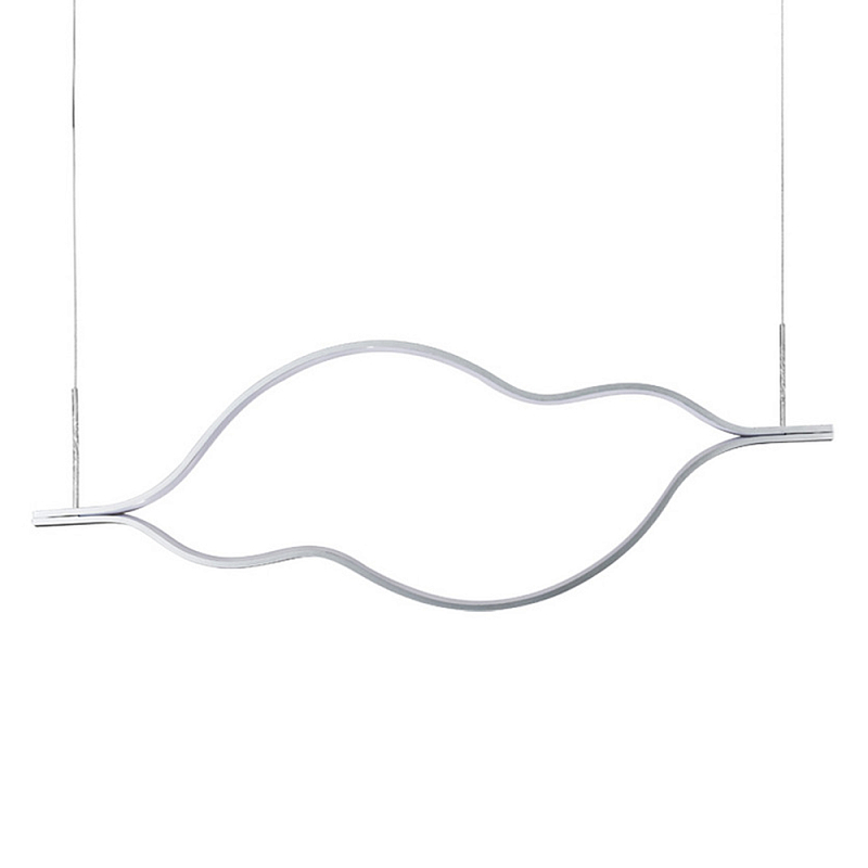Подвесной светильник волнообразный изогнутый на двух тросах 123 см Spiral Lighting Черный Серебряный Подвесной светильник волнообразный изогнутый на двух тросах 123 см Spiral Lighting Черный Серебряный в Волгограде | Loft Concept