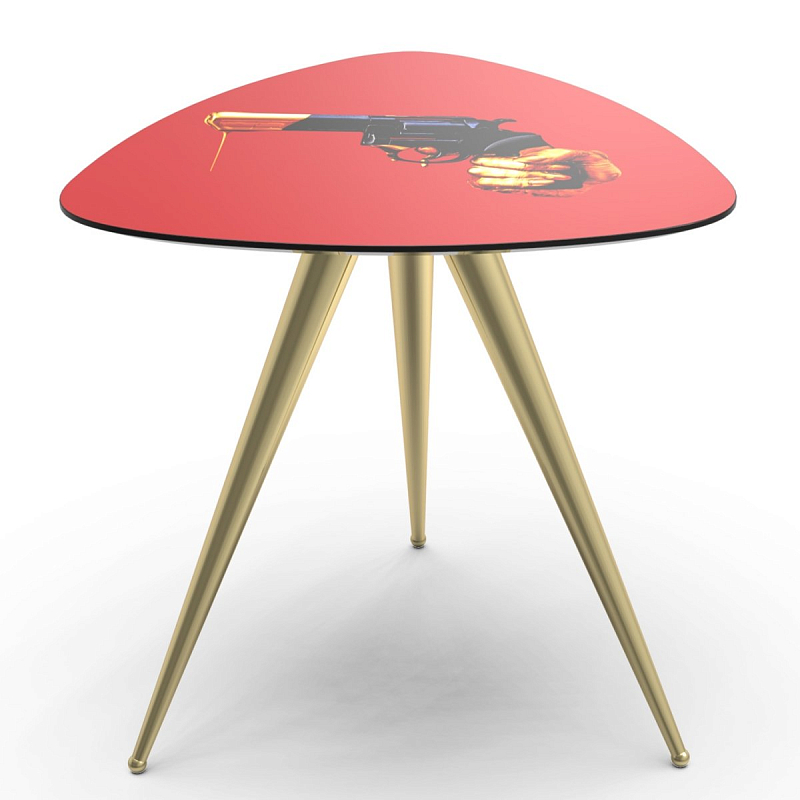 Журнальный стол Seletti Side Table Revolver Красный Латунь Журнальный стол Seletti Side Table Revolver Красный Латунь в Волгограде | Loft Concept