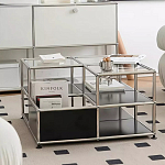 Дизайнерский журнальный стол квадратный с полками Akydy варинант исполнения - 2 | Loft Concept в Волгограде