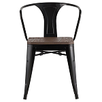 Черный глянцевый стул с сиденьем из натурального дерева TOLIX варинант исполнения - 2 | Loft Concept в Волгограде