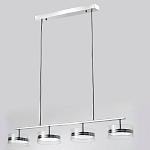 Люстра светодиодная с 4-мя круглыми прозрачными плафонами цилиндрической формы из акрила и стекла с пультом для регулировки света Glass Lamp Chromium варинант исполнения - 4 | Loft Concept в Волгограде