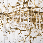 Подвесная люстра в виде ветвей деревьев золотого цвета с прозрачными подвесками-каплями 10 и 14 ламп Droplet Chandelier варинант исполнения - 5 | Loft Concept в Волгограде