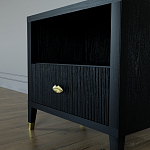 Прикроватная тумбочка с полкой Elsa Dreams Black варинант исполнения - 3 | Loft Concept в Волгограде