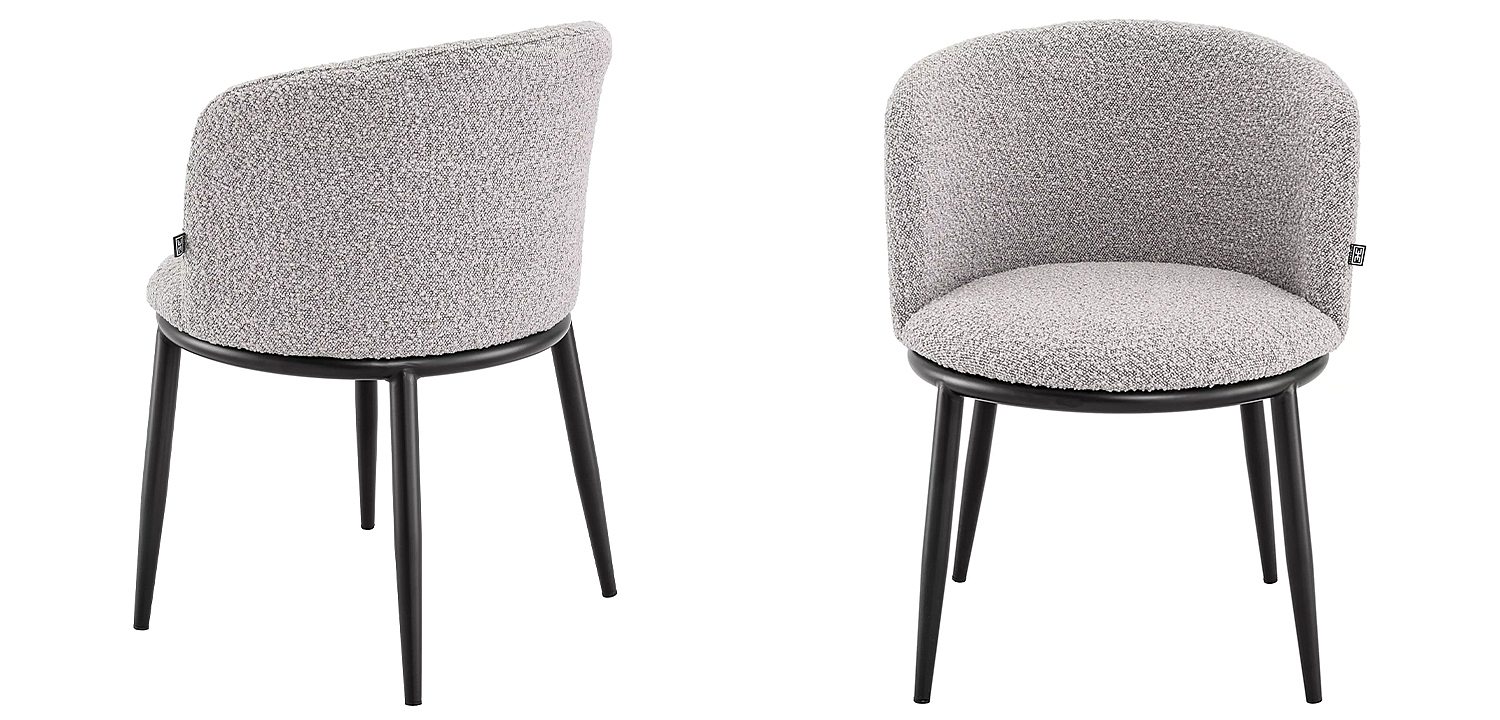 Комплект из двух стульев Eichholtz Dining Chair Filmore Set of 2 Boucle Grey Комплект из двух стульев Eichholtz Dining Chair Filmore Set of 2 Boucle Grey - Loft-Concept в Волгограде
