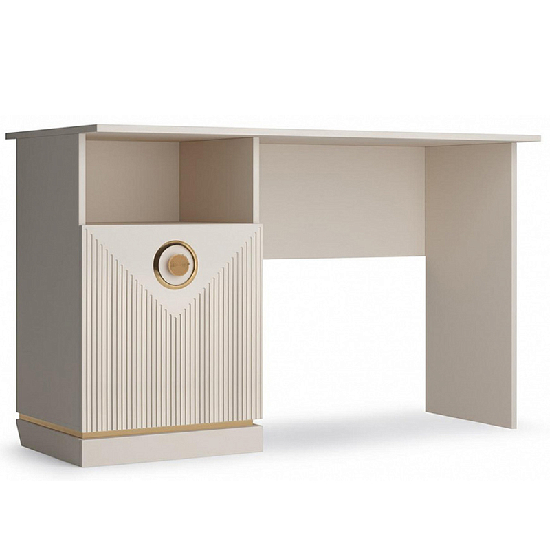 Стол письменный с ящиком и нишей для хранения Satin Furniture Бежево-серый Стол письменный с ящиком и нишей для хранения Satin Furniture Бежево-серый в Волгограде | Loft Concept