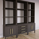 Модульный стеллаж Primo из трех составных элементов Темный орех варинант исполнения - 3 | Loft Concept в Волгограде