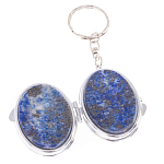 Зеркало брелок карманное двухстороннее из натурального камня Лазурит Stone Mirrors варинант исполнения - 2 | Loft Concept в Волгограде