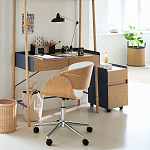 Вращающееся офисное кресло на колёсах Delwyn Chair White варинант исполнения - 4 | Loft Concept в Волгограде