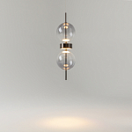 Подвесной светильник с плафоном из стекла с зеркальным градиентом Double Moon варинант исполнения - 6 | Loft Concept в Волгограде