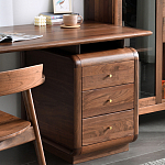 Стол рабочий округлой формы с 3-мя ящиками  Working Moonnut Table варинант исполнения - 7 | Loft Concept в Волгограде