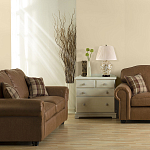 Настольная лампа с фарфоровым основанием бежевого цвета с рисунком и плиссированным абажуром на темной подставке Elstead Lighting варинант исполнения - 11 | Loft Concept в Волгограде