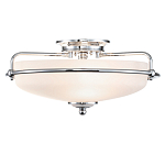 Потолочный светильник со стеклянным плафоном на изогнутых кронштейнах Quoizel  варинант исполнения - 7 | Loft Concept в Волгограде