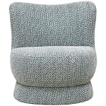 Дизайнерское мягкое кресло без подлокотников в голубой пестрой обивке Roux Armchair варинант исполнения - 3 | Loft Concept в Волгограде