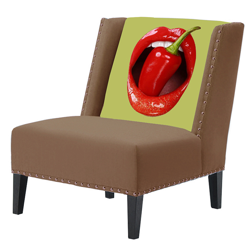 FUN Armchair "Chili Pepper" Beige Дизайнерское кресло с цветным принтом Бежевый FUN Armchair "Chili Pepper" Beige Дизайнерское кресло с цветным принтом Бежевый в Волгограде | Loft Concept