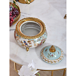 Шкатулка с крышкой из голубого фарфора с риунком птиц и цветов Blue Garden варинант исполнения - 4 | Loft Concept в Волгограде