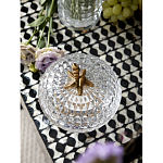 Конфетница прозрачная стеклянная на бронзовых ножках в виде морских коньков с крышкой в виде ракушки Eden Garden варинант исполнения - 4 | Loft Concept в Волгограде