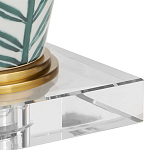 Настольная лампа овальная с тропическим принтом Stylized Aalm Leaves Motif варинант исполнения - 2 | Loft Concept в Волгограде