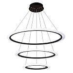 Люстра подвесная светодиодная с тремя черными кольцами и пультом управления Ring Horizontal варинант исполнения - 1 | Loft Concept в Волгограде