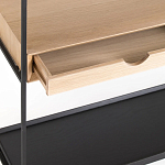 Металлический стеллаж с деревянными полками и ящиками Menzie Metal Wood Rack варинант исполнения - 3 | Loft Concept в Волгограде