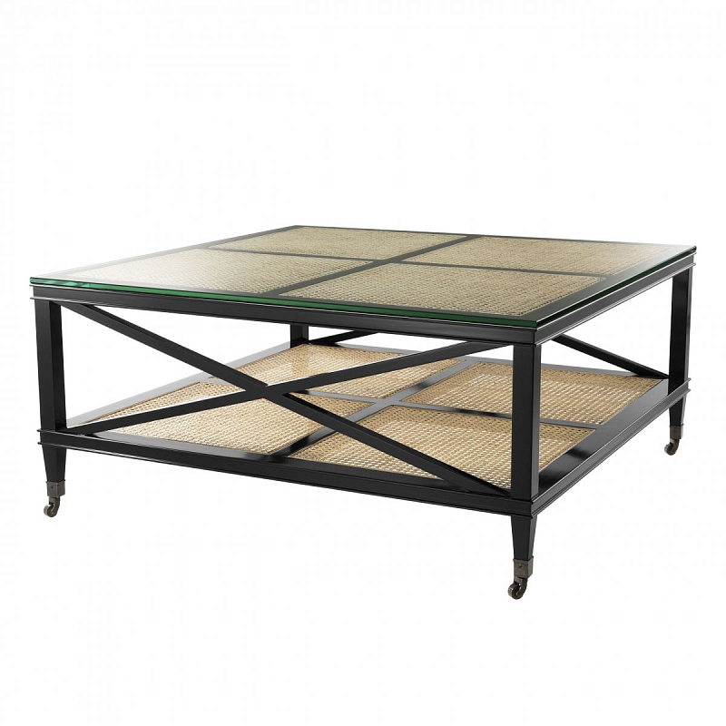 Журнальный стол Eichholtz Coffee Table Bahamas Черный Прозрачное Стекло Бежевый Журнальный стол Eichholtz Coffee Table Bahamas Черный Прозрачное Стекло Бежевый в Волгограде | Loft Concept