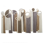 Настенный декор с бахромой белого и бежевого цвета Abstraction I варинант исполнения - 3 | Loft Concept в Волгограде