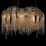 Люстра подвесная круглая с изогнутыми металлическими дугами и ниспадающими цепочками 65 см Atlantis Chain варинант исполнения - 14 | Loft Concept в Волгограде