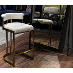 Стул барный букле бежевый с каркасом цвета матовое золото Tactility варинант исполнения - 5 | Loft Concept в Волгограде