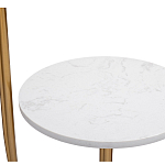 Торшер с мраморным столиком и золотым плафоном Ezio Floor Lamp варинант исполнения - 2 | Loft Concept в Волгограде