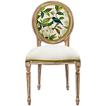Стул бежевый из натурального бука с изображением птиц и цветов Blooming White Magnolias варинант исполнения - 1 | Loft Concept в Волгограде