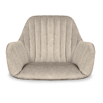 Барный стул со спинкой и подлокотниками на 4-х коричневых деревянных ножках Бежевый Велюр Ava Charm варинант исполнения - 4 | Loft Concept в Волгограде